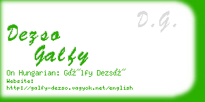dezso galfy business card